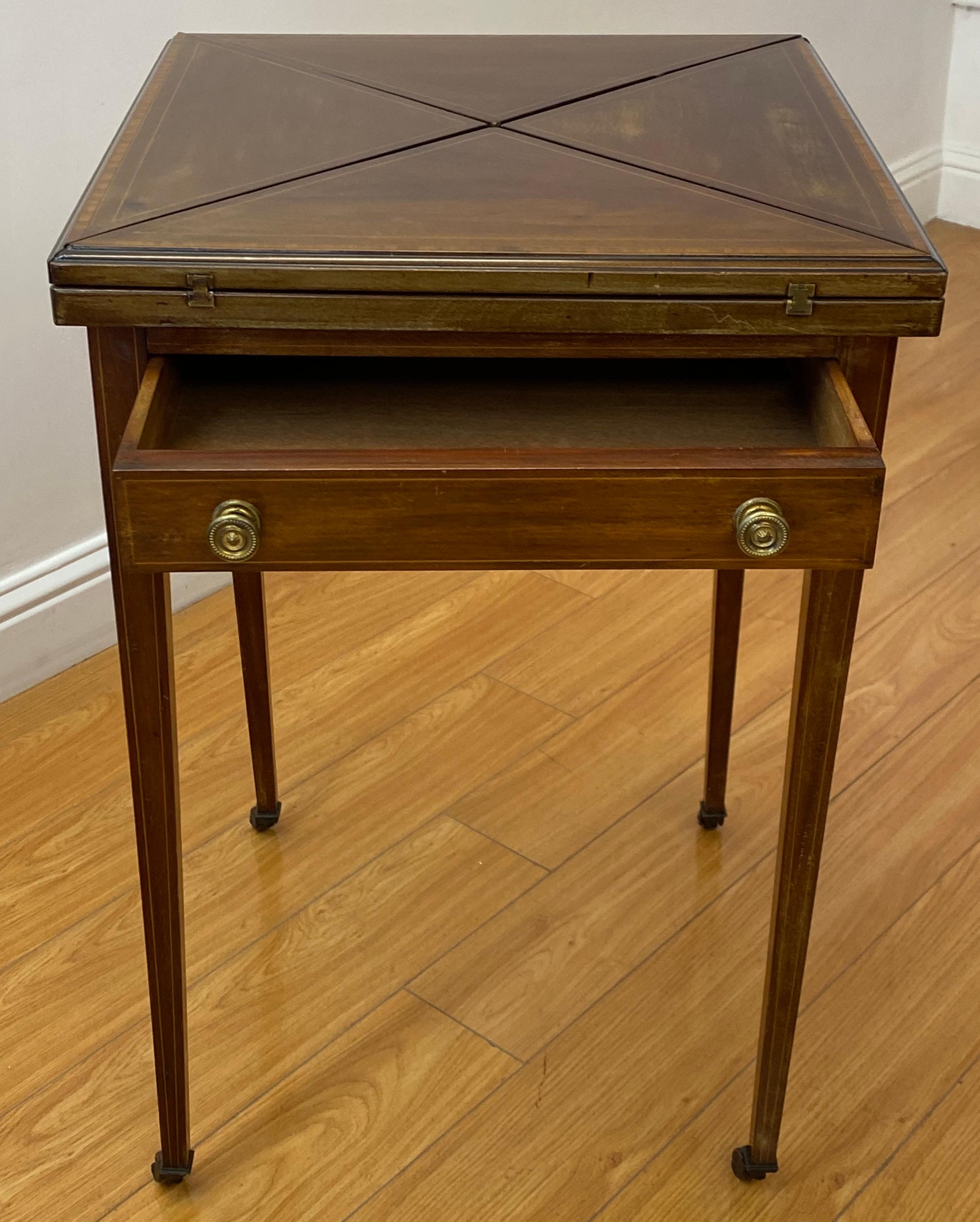 antique folding game table