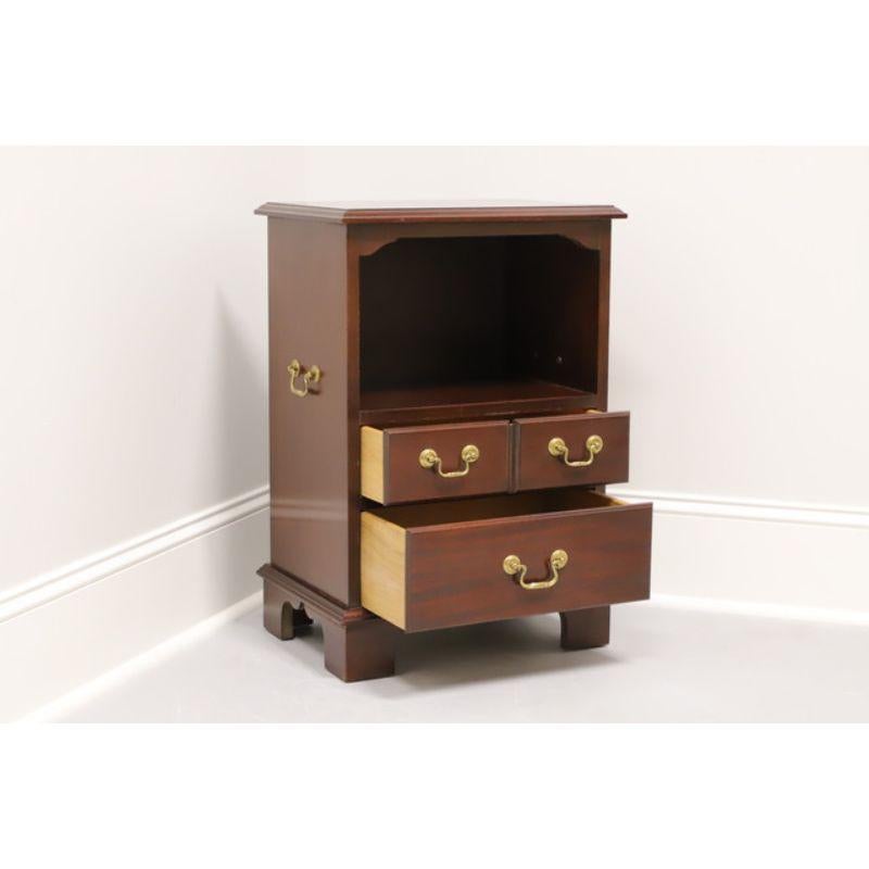 Chippendale Vintage Inlaid Mahogany Traditional Open Cabinet Nightstand