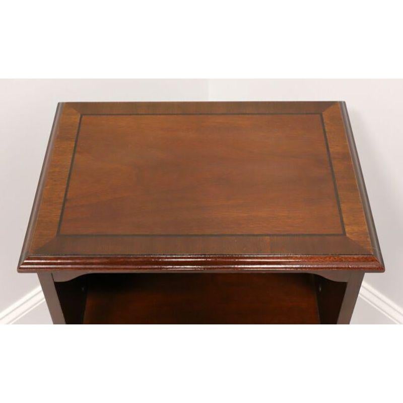 20th Century Vintage Inlaid Mahogany Traditional Open Cabinet Nightstand