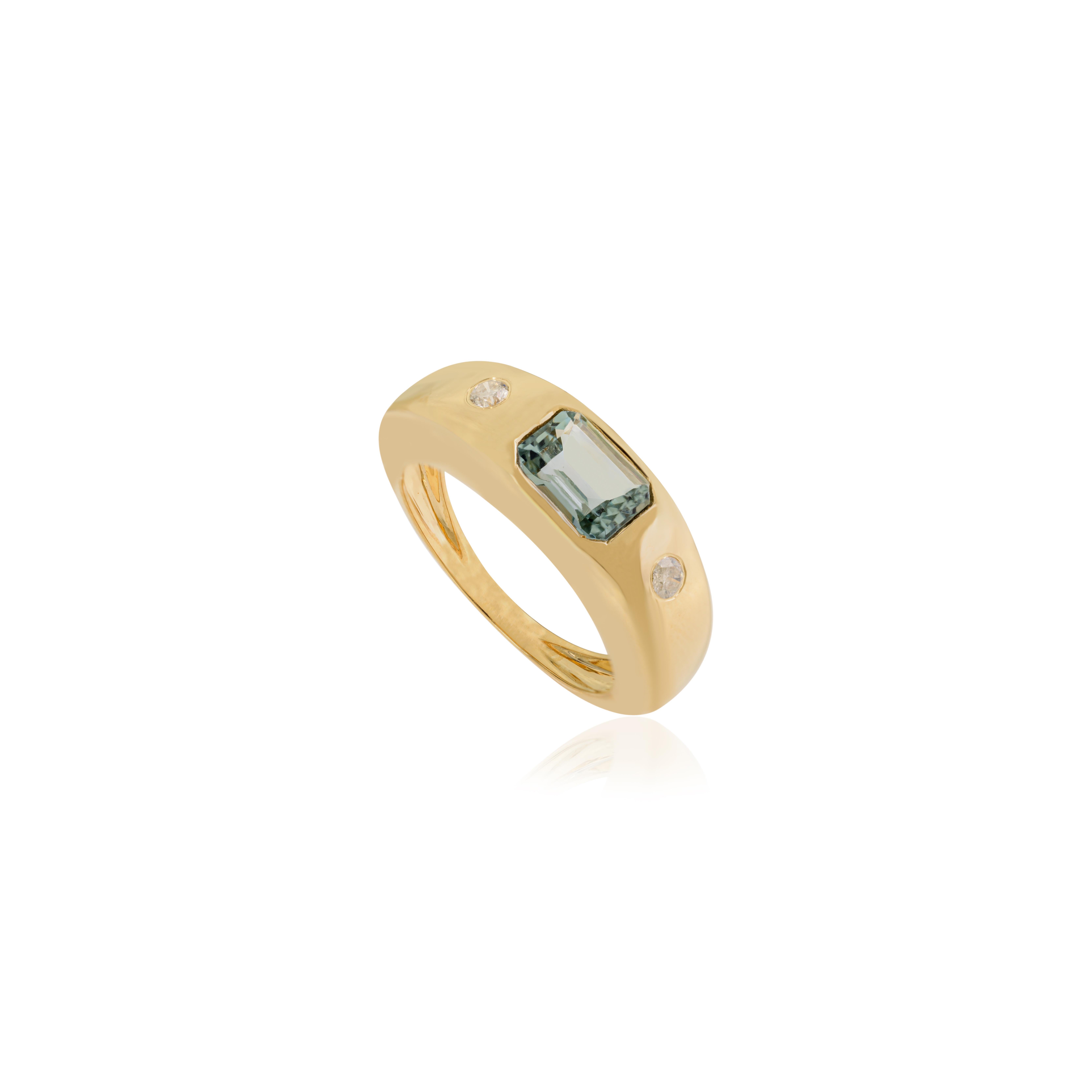 in vendita:  Anello Gypsy di ispirazione vintage con acquamarina e diamanti da 1,05 carati in oro giallo 18 carati 5