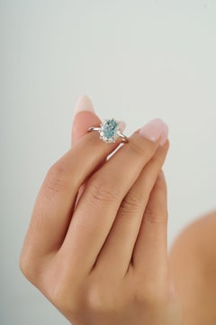 Vintage-Inspired 1.38ct Aquamarine & Diamond Statement Ring in 14K White Gold