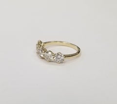 Vintage inspired 14k yellow gold 5-Stone Brilliant Cut Diamond Ring 1.65cts.