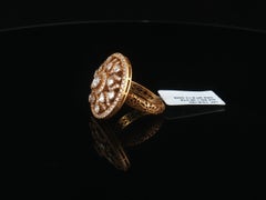 Vintage Inspired 14K Yellow Gold Diamond Dome Cocktail Ring