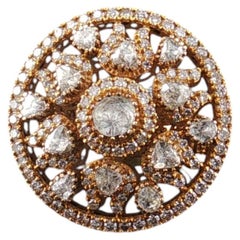 Vintage Inspired 14K Yellow Gold Diamond Dome Cocktail Ring