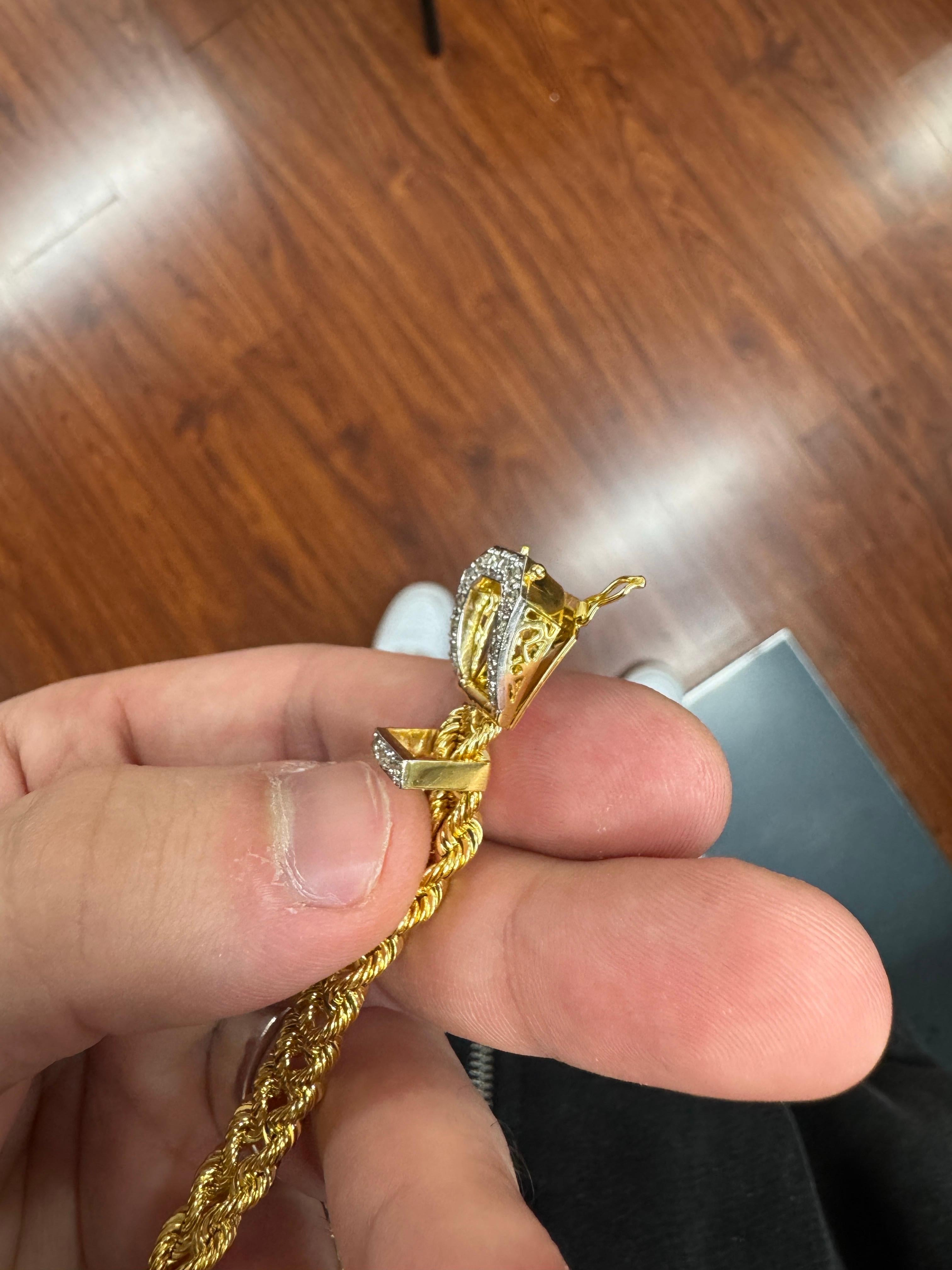 Vintage-Inspired 14k Yellow Gold Double Chain Belt Buckle Bracelet with Diamonds For Sale 3