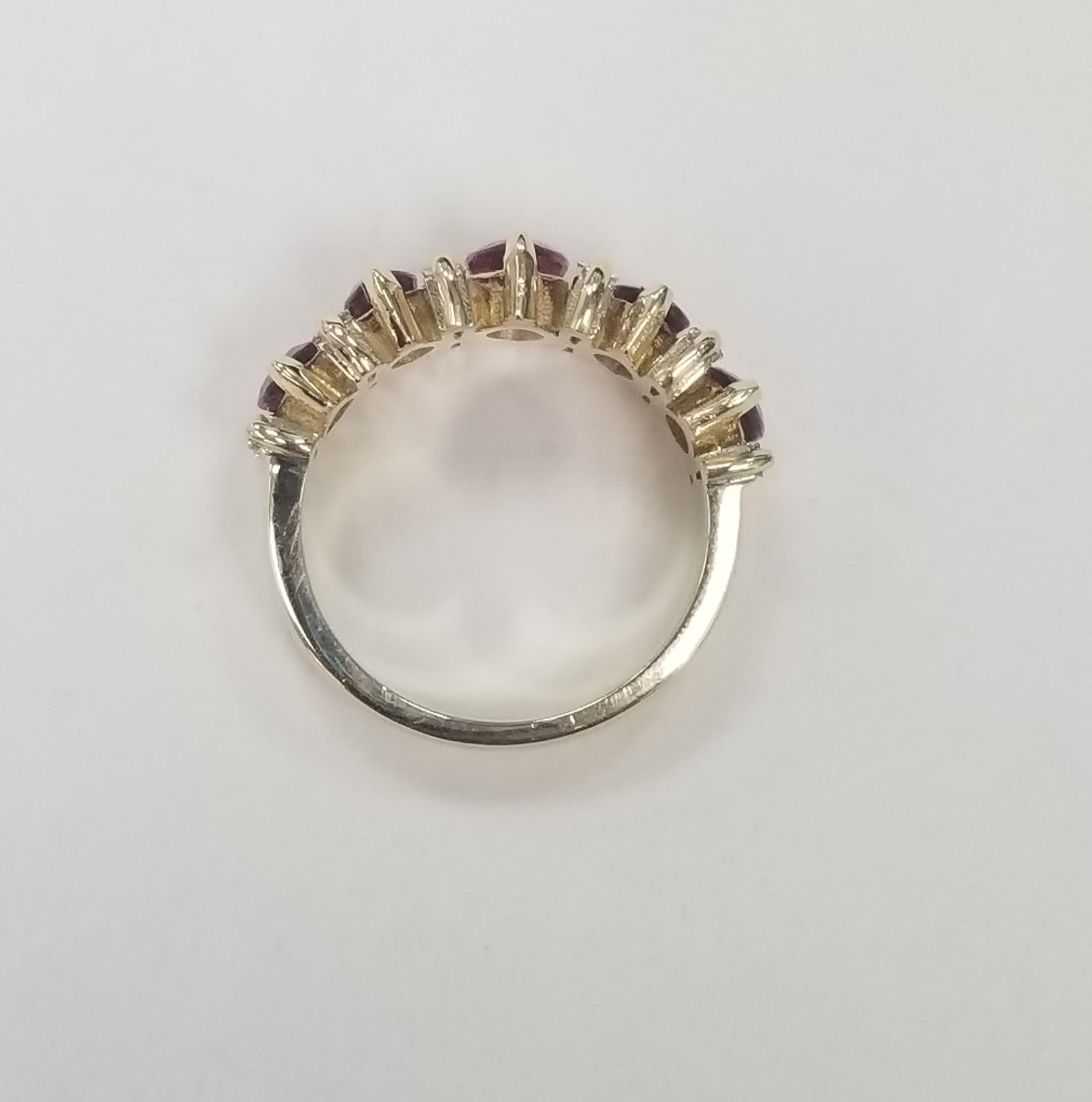 Marquise Cut Vintage Inspired 14k Yellow Gold Marquise Ruby & Baguette Diamond Wedding Ring  For Sale