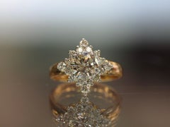 Vintage Inspired 1.56 Carat 14 Karat Diamond Starburst or Fashion Ring