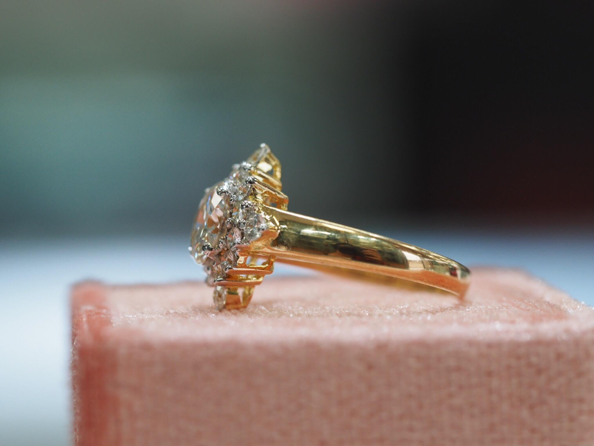 vintage starburst engagement ring