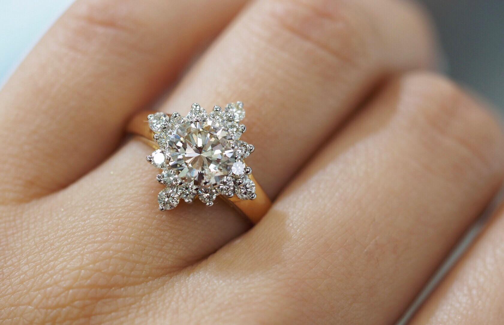 starburst diamond ring