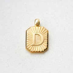 Vintage Inspired Alphabet Letter "D" Pendant 14K Solid Gold Heirloom Jewelry