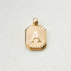 Vintage Inspired Alphabet Letter Pendant 14K Solid Gold Heirloom Jewelry