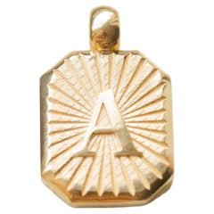 Vintage Inspired Alphabet Letter Pendant 14K Solid Gold Heirloom Jewelry