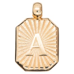 Vintage Inspired Alphabet Letter Pendant 14K Solid Gold Heirloom Jewelry
