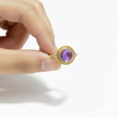 Vintage inspired Amethyst and Topaz Ring in silver, gold