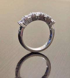 Verlobungsring aus Platin mit fünf Diamanten im Art-déco-Stil, Vintage