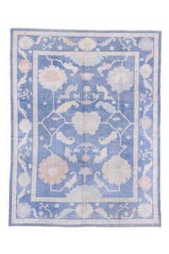 Vintage Inspired Blue Floral Oushak