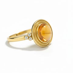 Vintage inspired Citrine and Topaz Ring in silver, gold