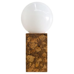 Vintage Inspired Cork And Acrylic Globe Lamp MCM Retro 70s