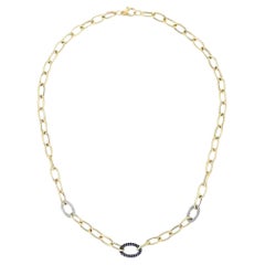 0,49 Karat blauer Saphir & 0,42 Karat Diamant – Gliederkette aus 14-karätigem Gelbgold