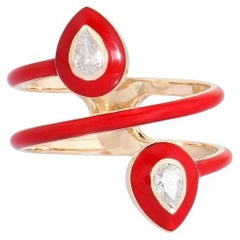 Vintage Inspired Diamond 14K (or 18k upon request) Yellow Gold Open Wrap Ring
