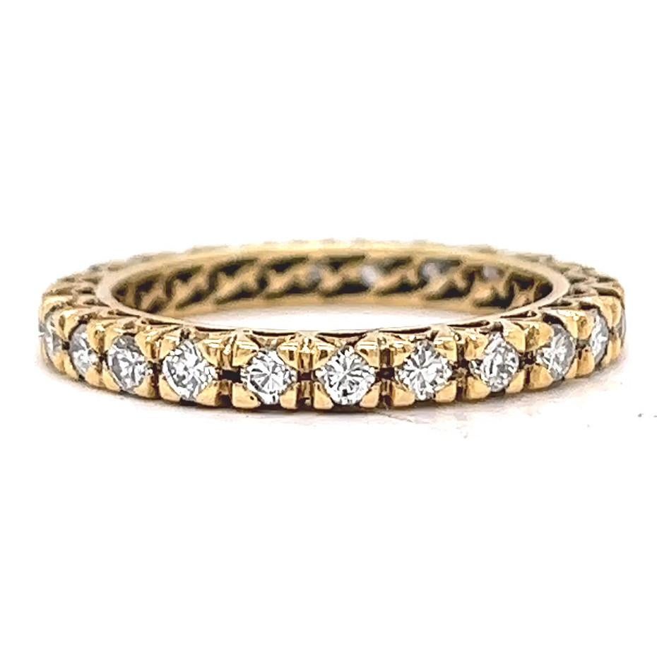Vintage Diamond 18 Karat Gold Eternity Ring In Excellent Condition In Beverly Hills, CA