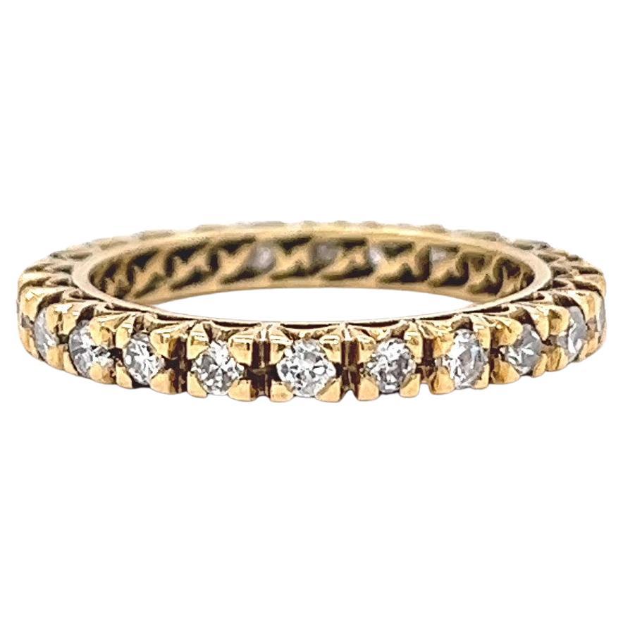 Vintage Diamond 18 Karat Gold Eternity Ring