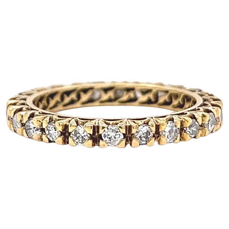 Vintage Diamond 18 Karat Gold Eternity Ring For Sale at 1stDibs