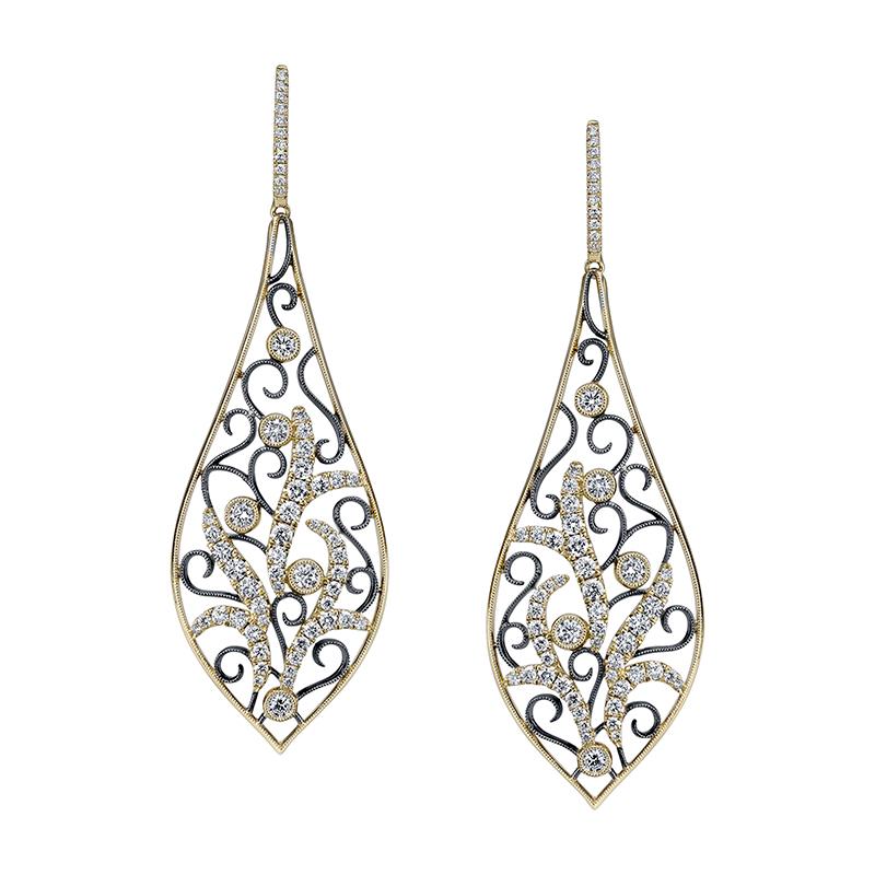 Vintage Inspired Diamond Drop Earrings ER676 For Sale