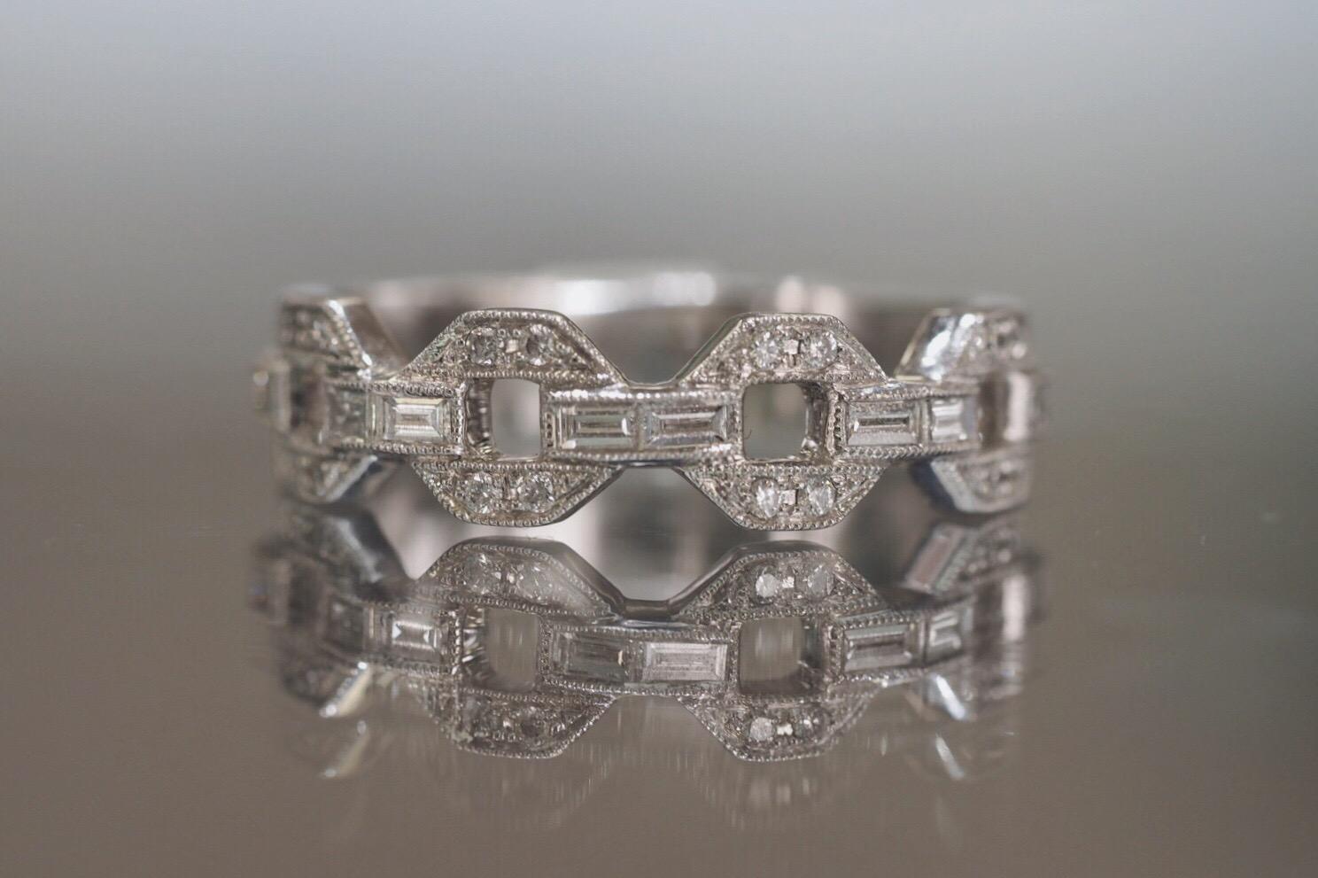 Vintage Inspired Diamond Fashion Band In New Condition For Sale In Addison, TX