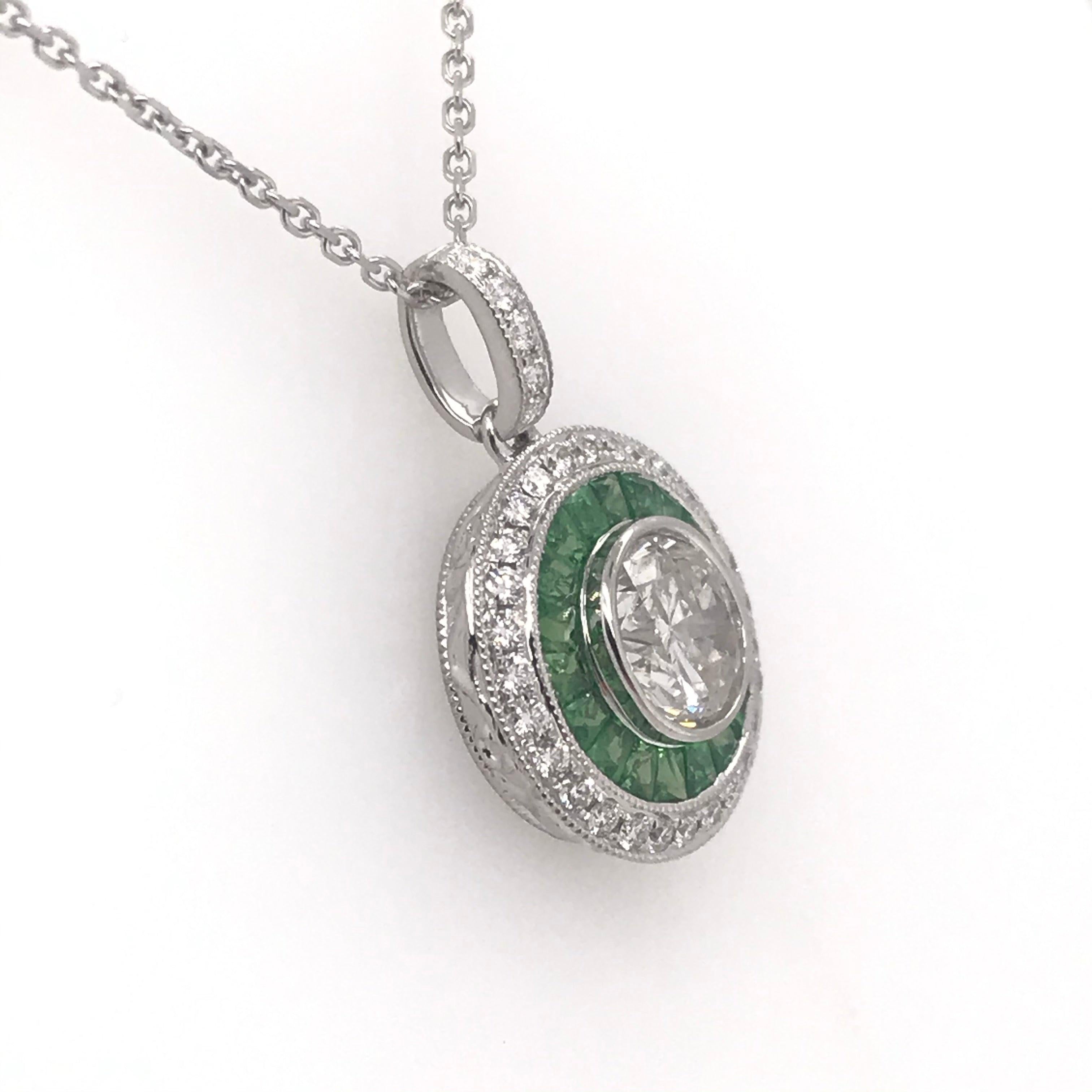 Art Deco Vintage Inspired  Diamond Necklace For Sale