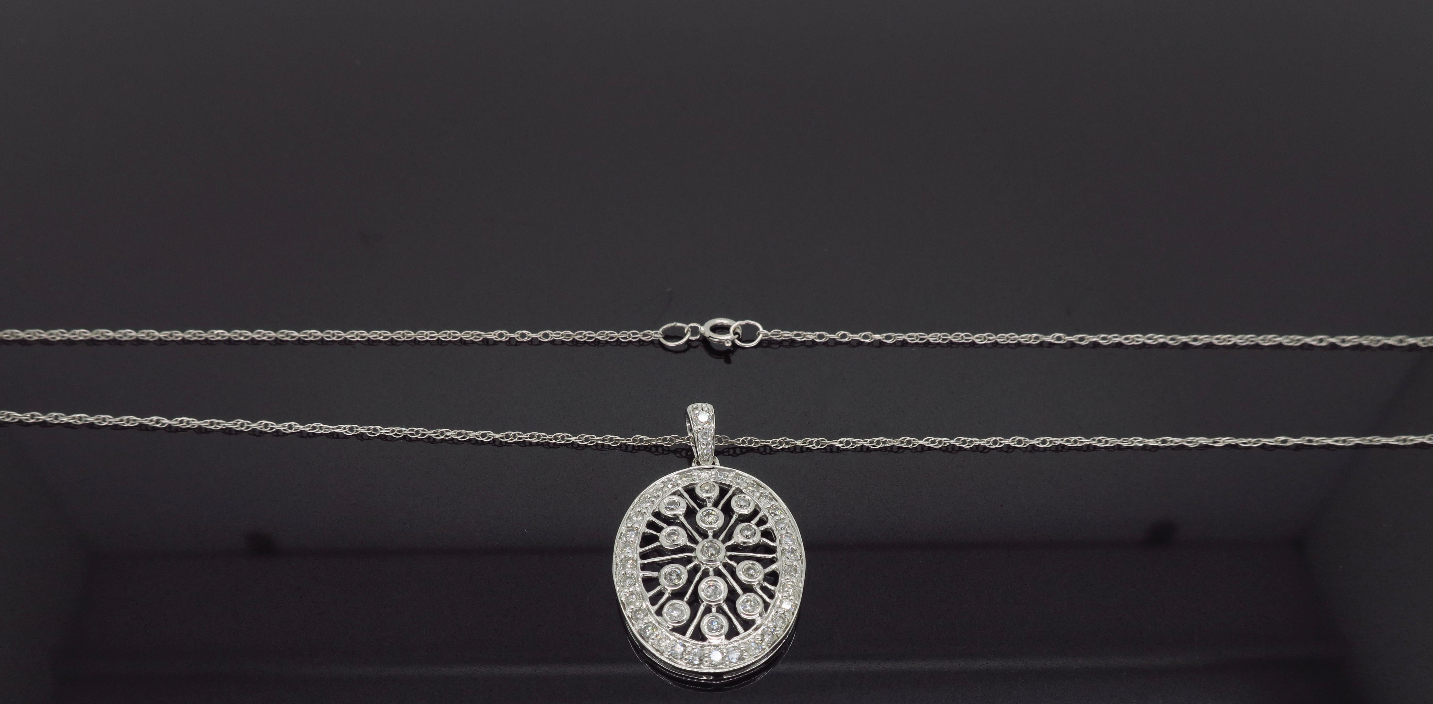 Women's Vintage Inspired Diamond Pendant Necklace