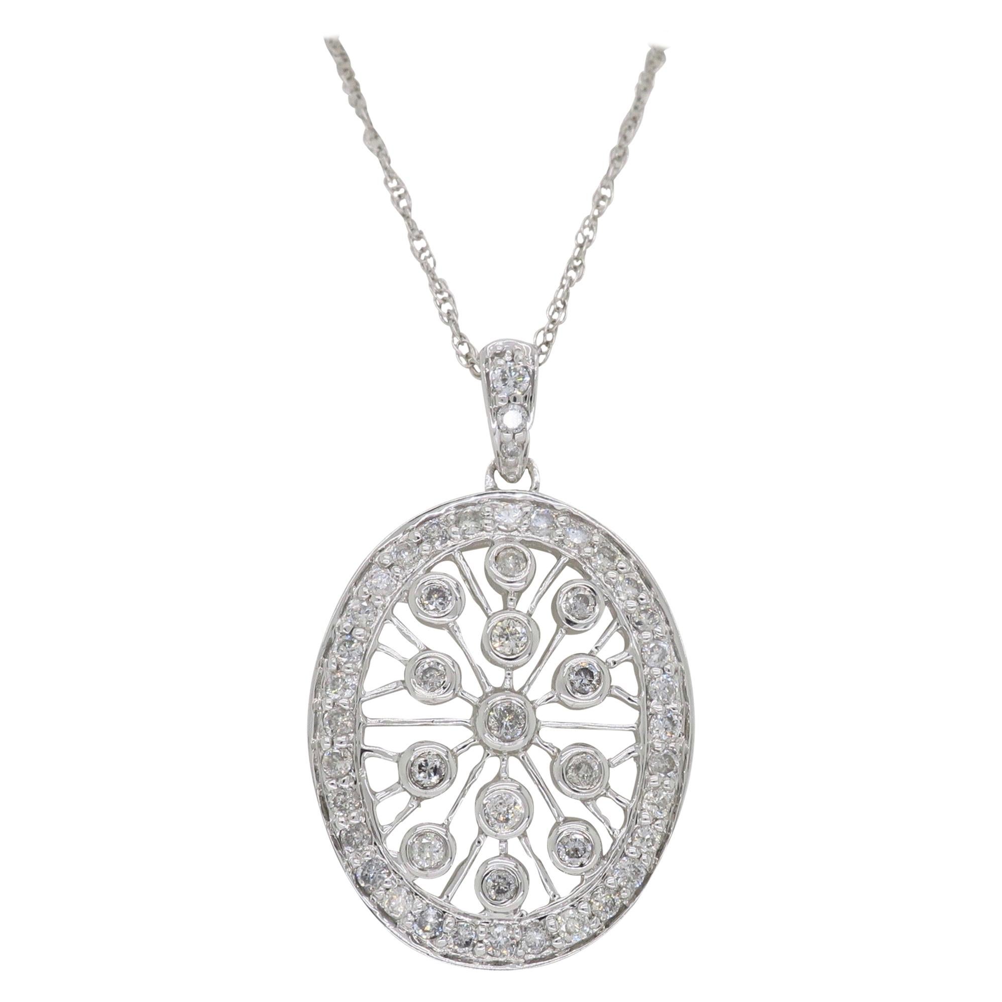 Vintage Inspired Diamond Pendant Necklace