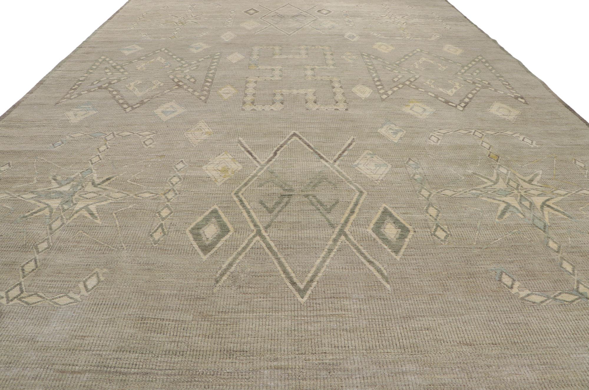 Vintage-Inspired Distressed Rug with Tribal Style  In New Condition For Sale In Dallas, TX