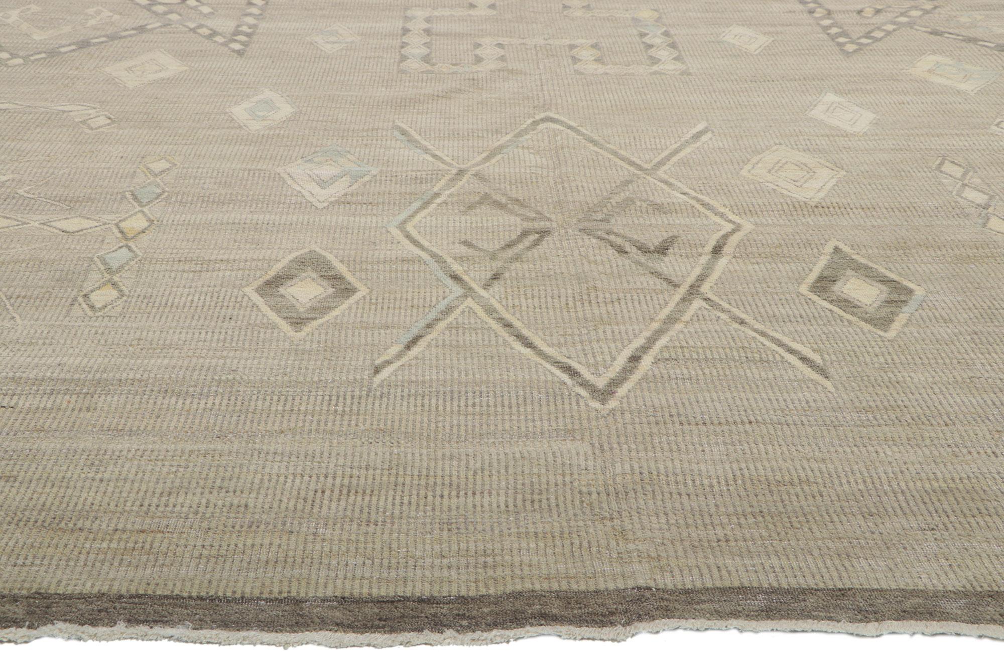 Tapis vieilli d'inspiration vintage avec style tribal Neuf à Dallas, TX
