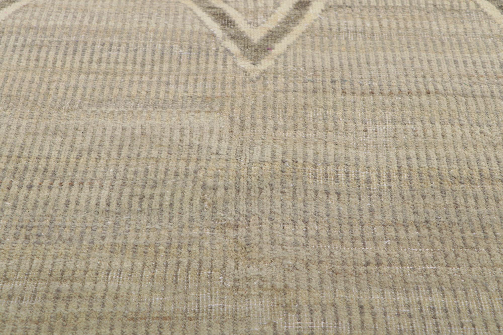 XXIe siècle et contemporain Tapis vieilli d'inspiration vintage avec style tribal