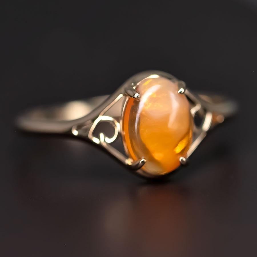 Vintage Inspired Oval Mexican Egg Fire Opal Engagement Wedding Ring 14K Yellow Gold.


Free Domestic USPS First Class Shipping! Free Gift Bag or Box with every order!

Opal—the queen of gemstones, is one of the most beautiful gemstones in the world.