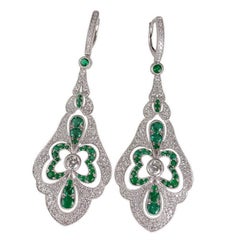 Vintage Inspired Emerald Chandelier Earrings ER677