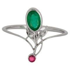 Vintage inspired emerald ring. 
