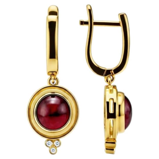 Orecchini a goccia con granato e topazio incolore di ispirazione vintage, argento e oro