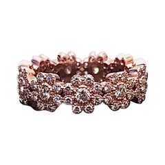 Vintage inspirierter handgefertigter Verlobungsring aus 18 Karat Roségold mit Diamanten