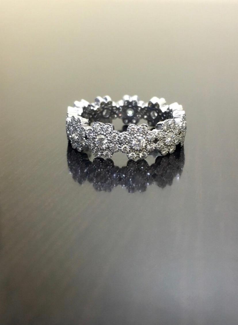 DeKara Designs Classic

Handmade Art Deco Emerald Diamond Ring.

Metal- 90% Platinum, 10% Iridium.

Stones- 99 Round Diamond F-G Color VS1-VS2 Clarity 1.25 Carats.

Entirely handmade Platinum Eternity Diamond Engagement Ring. This band is extremely