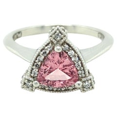 Vintage Inspired Mahenge Garnet and Diamond Platinum Ring - A Collector’s Dream