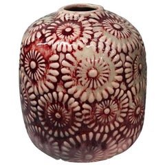 Vintage Inspired Mauve and Brown Vase, Thailand, Contemporary