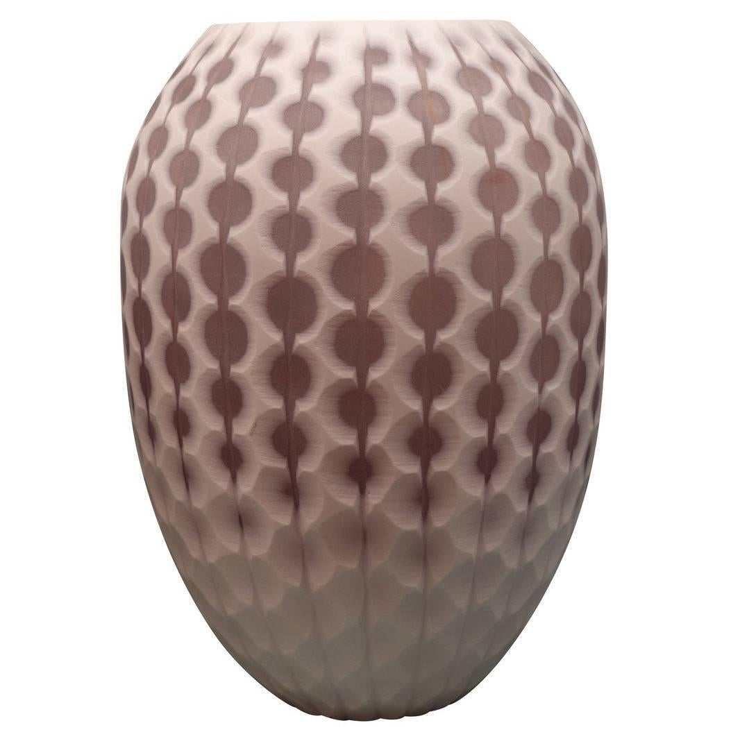 Vintage Inspired Mauve Circle Design Vase, Thailand, Contemporary