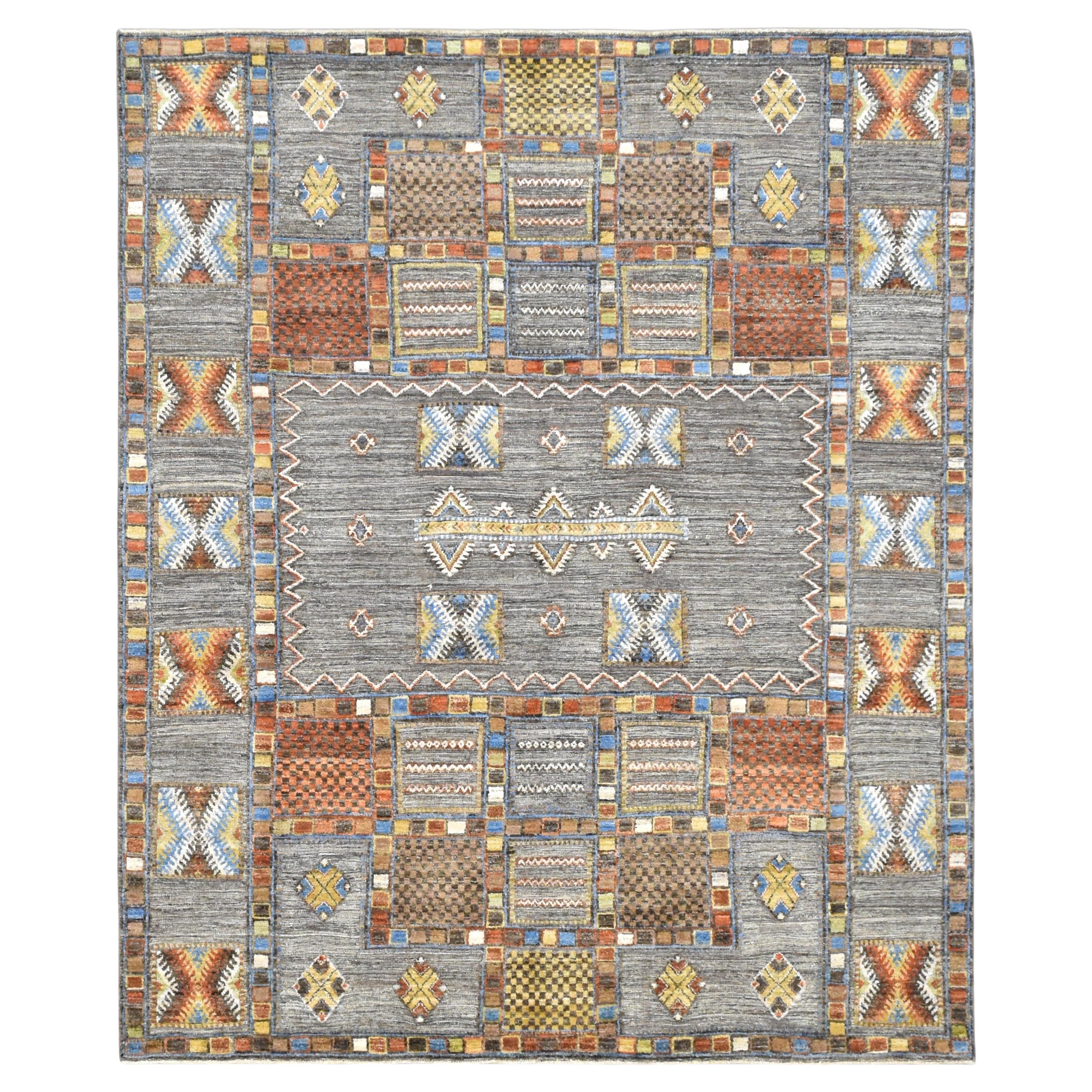 Vintage-Inspired Modern Geometric Rug  8'4''x10'