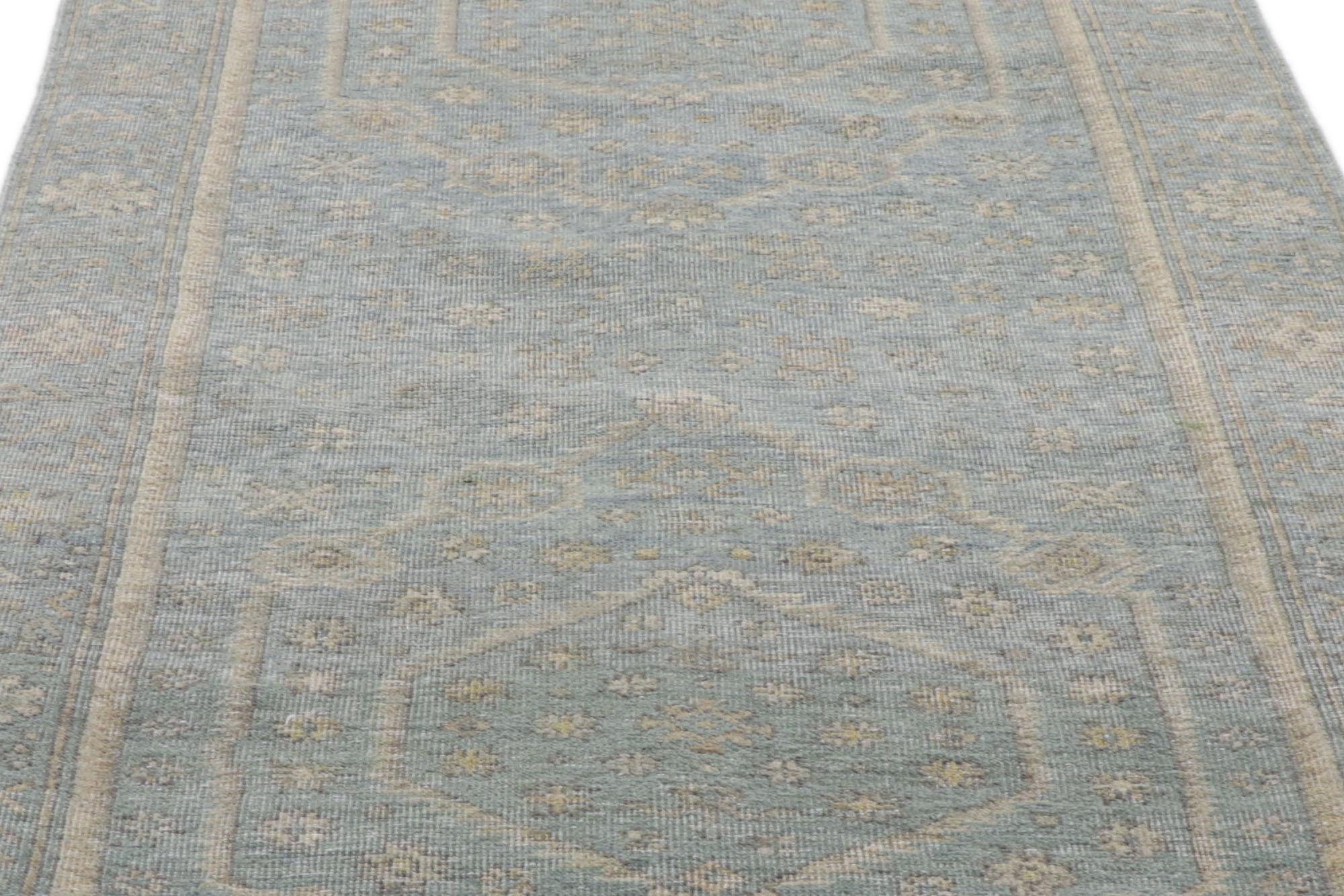 Vintage-Inspired Modern Oushak Rug, Casual Elegance Meets Timeless Appeal In New Condition For Sale In Dallas, TX