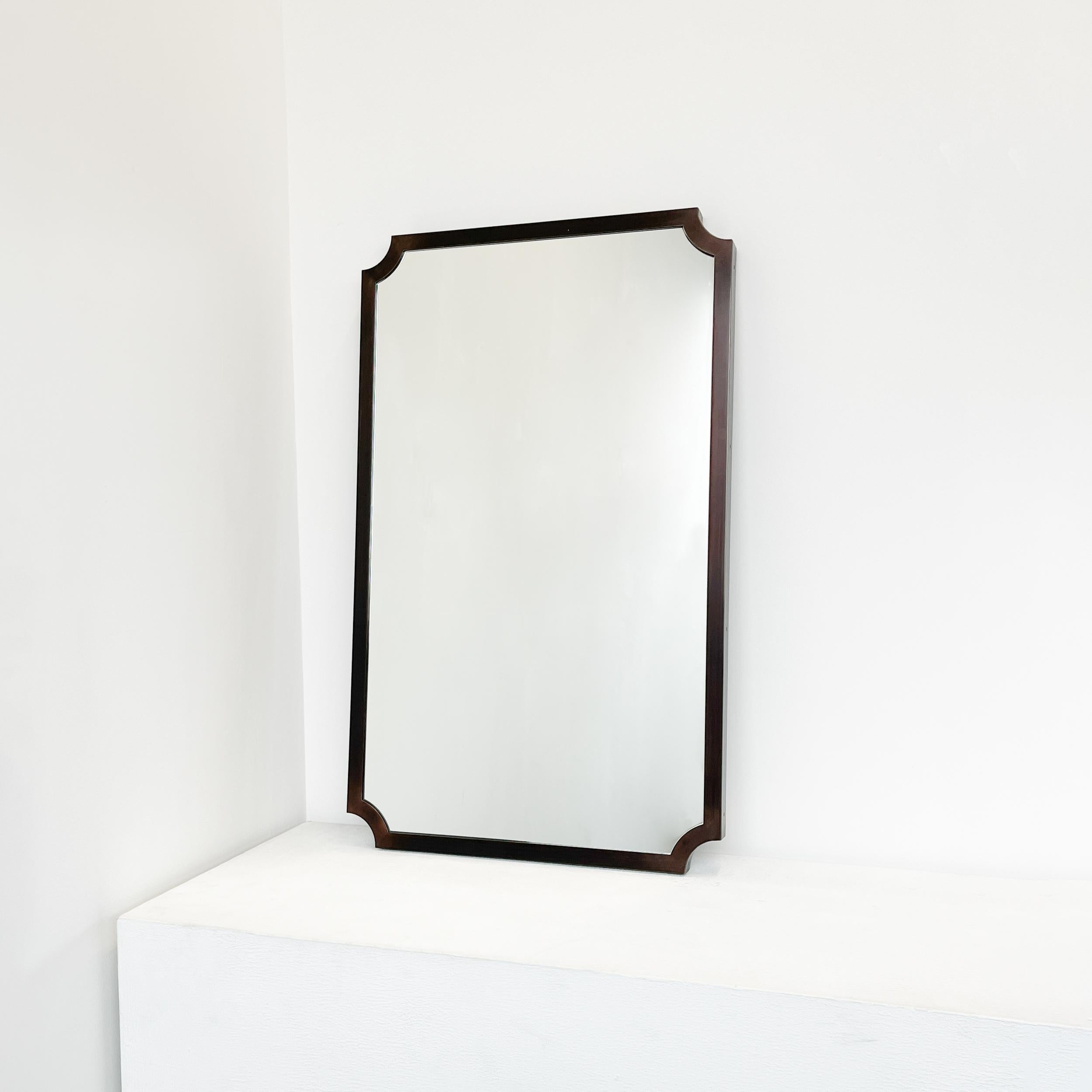 XXIe siècle et contemporain Miroir mural N.8 d'inspiration vintage avec cadre plein patiné bronze en vente