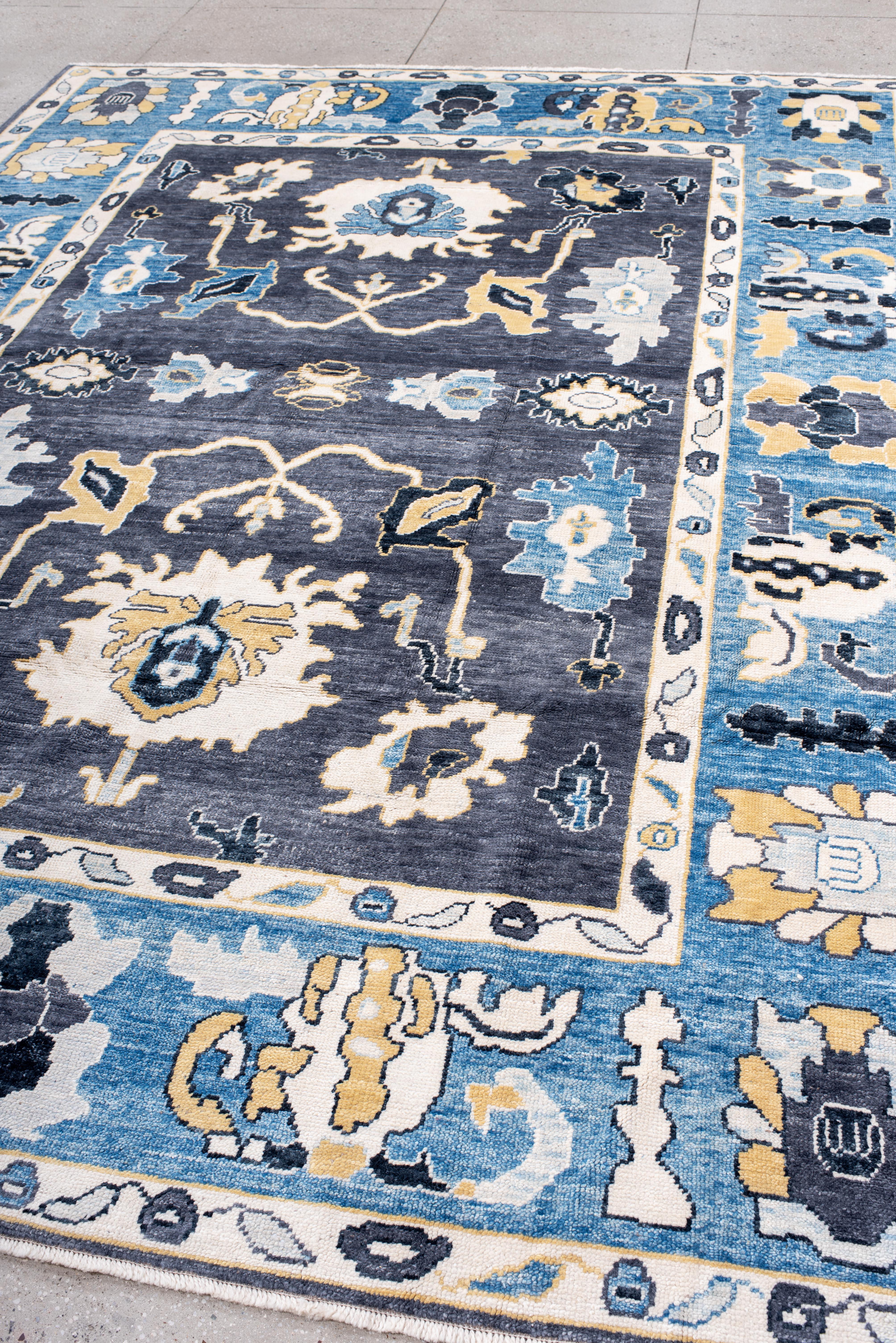 Oushak di ispirazione vintage di nuova produzione in blu in vendita 2