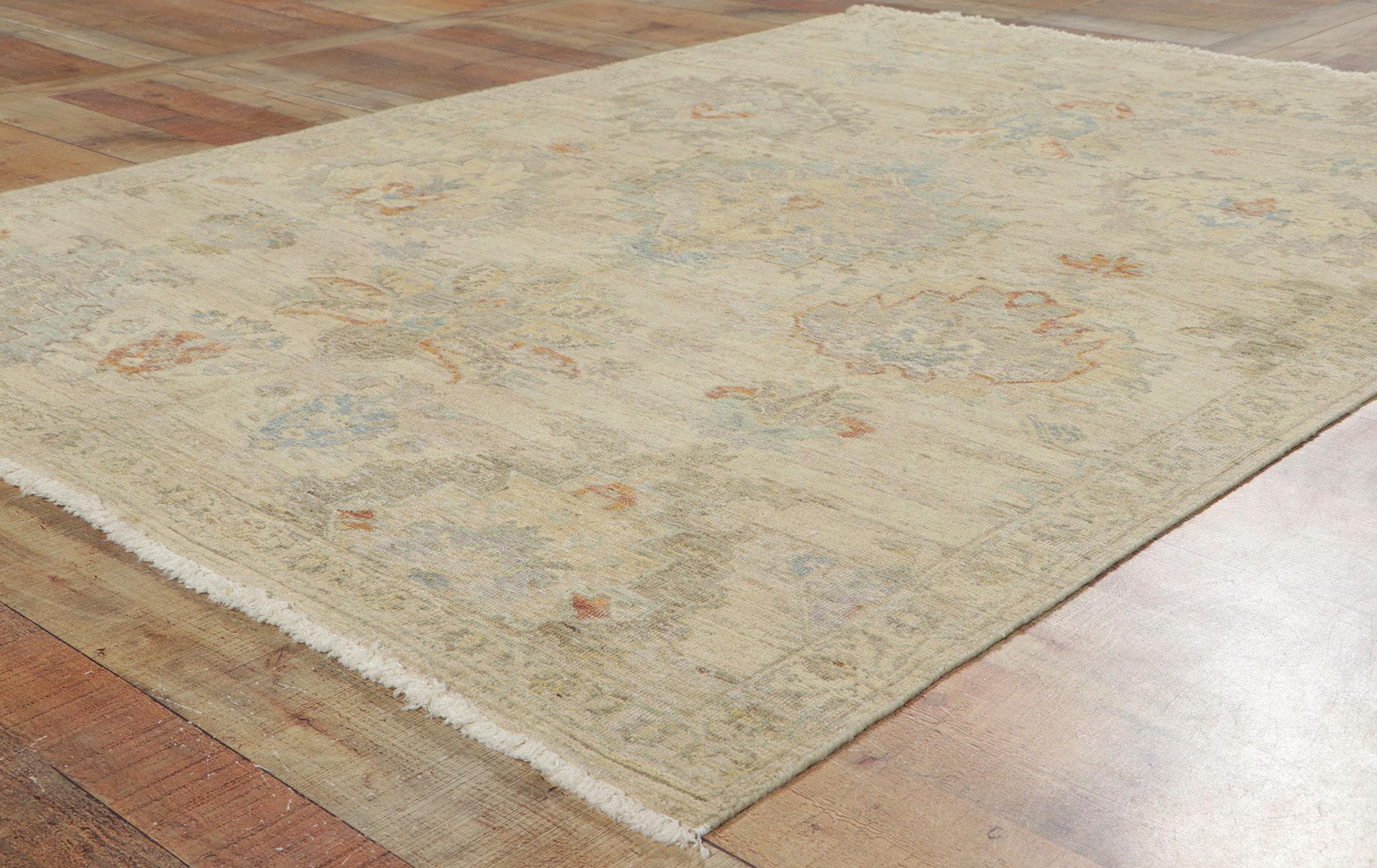 Vintage-Inspired Oushak Rug For Sale 2