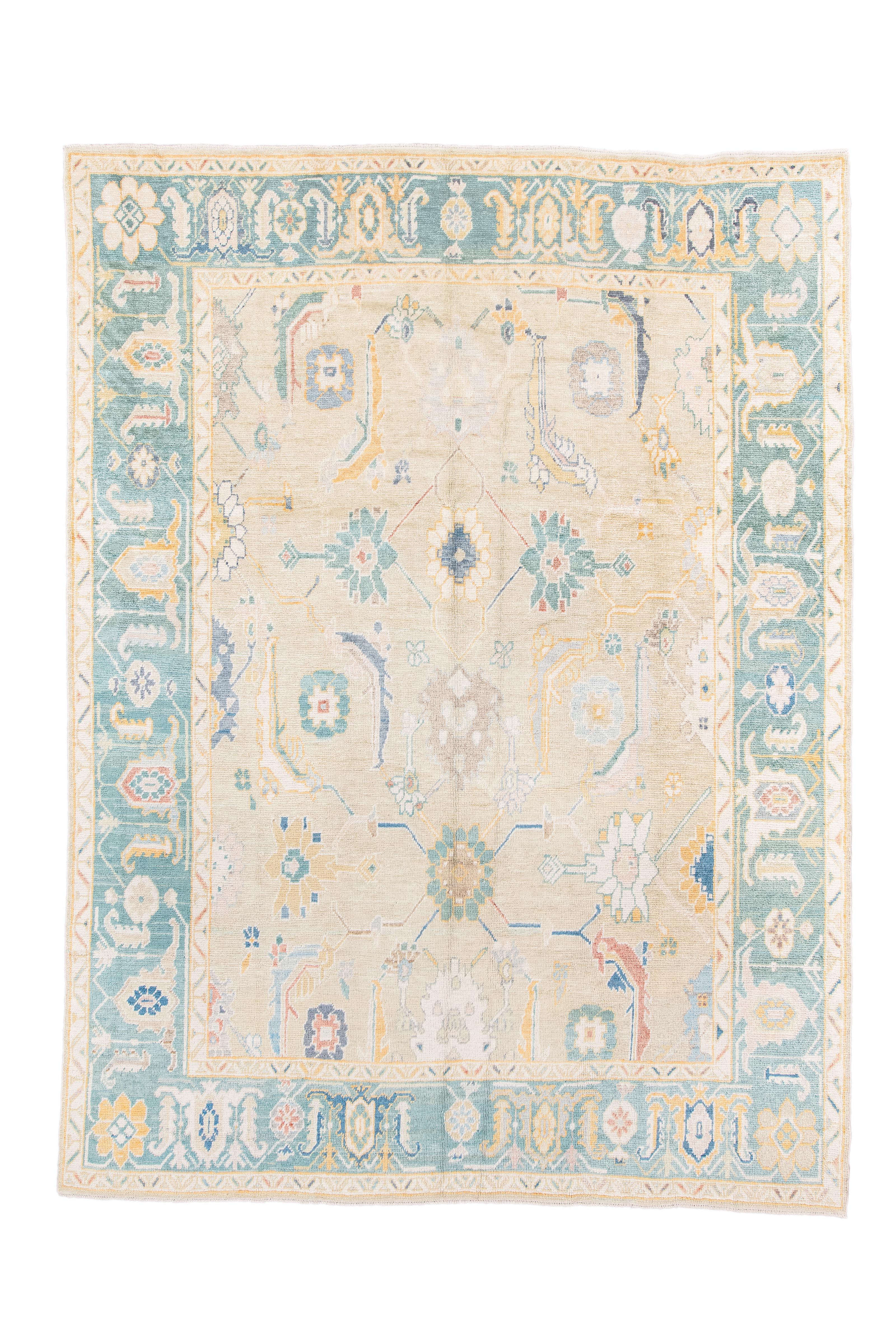 Tappeto Oushak di ispirazione vintage